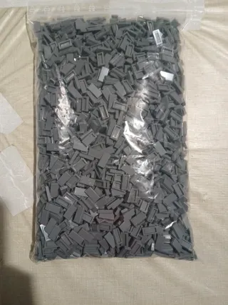 Lego Tile 1x2 Cinza Azulada Escura - 50 Unidades