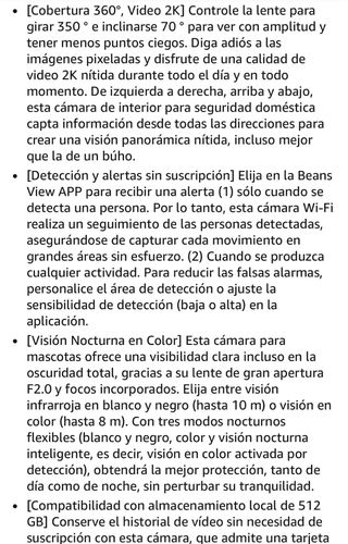 Cámara Seguridad Interior Babys View 2K, vista360°