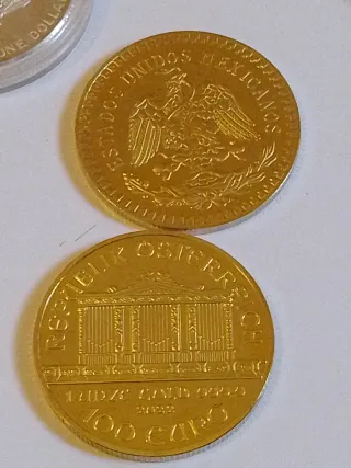 Lote 6 monedas (2 oro, 4 plata)chapada/ bañadas