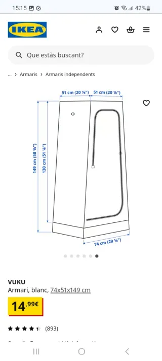 Armario Vuku IKEA Blanco. Urge por mudanza