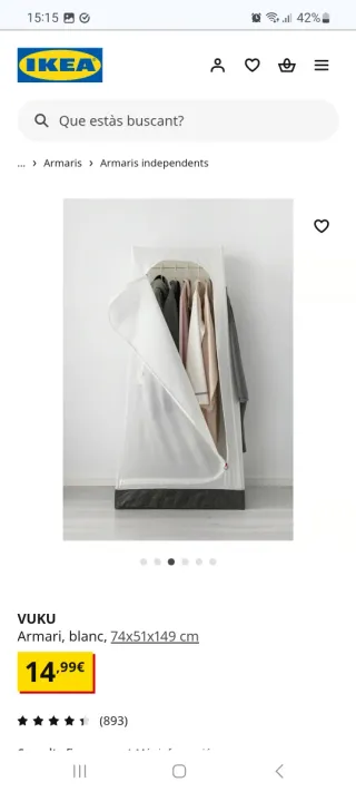 Armario Vuku IKEA Blanco. Urge por mudanza