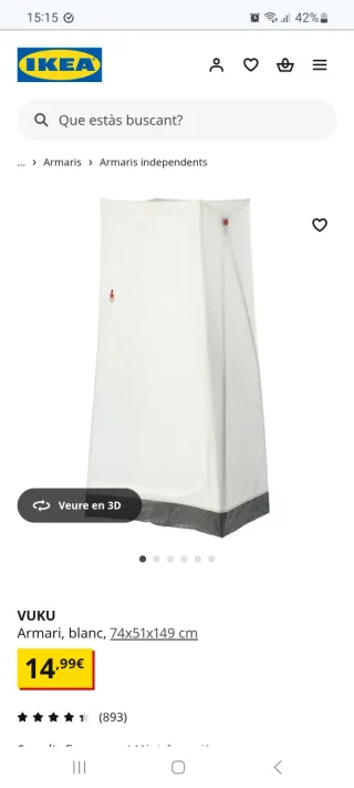 Armario Vuku IKEA Blanco. Urge por mudanza