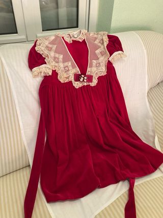 Vestido niña terciopelo rojo talla 7
