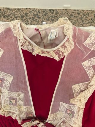 Vestido niña terciopelo rojo talla 7