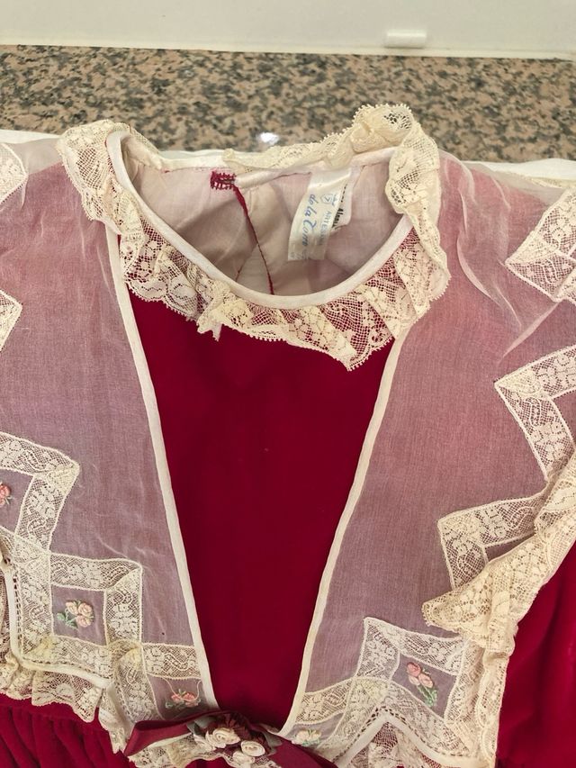 Vestido niña terciopelo rojo talla 7