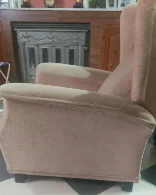 Sillón cómodo tela espiga beige