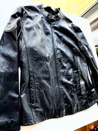 Chaqueta Piel Cordero Negra Suave Ligera