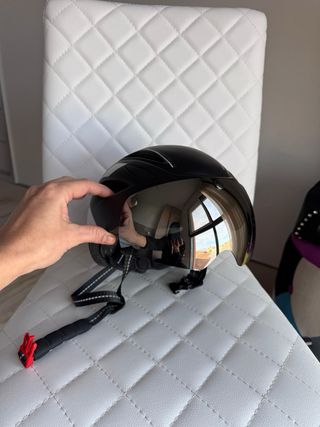 Casco Ciclismo Negro con Gafas