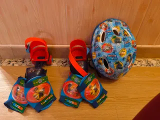Kit Patines Spiderman y Protecciones Paw Patrol