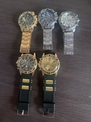 Lote 5 Relojes Hombre Oro y Plata