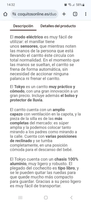 Carrito de bebé TOKYO - 2 piezas