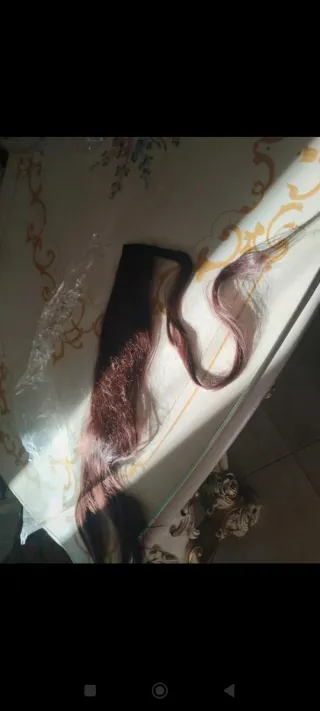 Coda capelli sintetica 80cm marrone/rosa