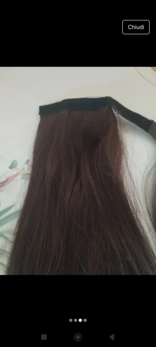 Coda capelli sintetica 80cm marrone/rosa