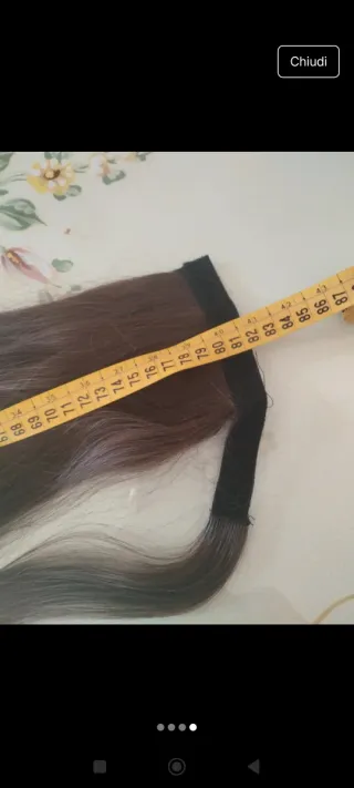 Coda capelli sintetica 80cm marrone/rosa