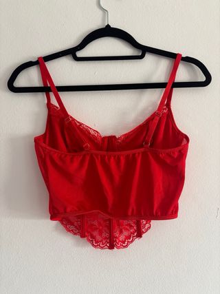 Top Corsé Encaje Rojo Talla S