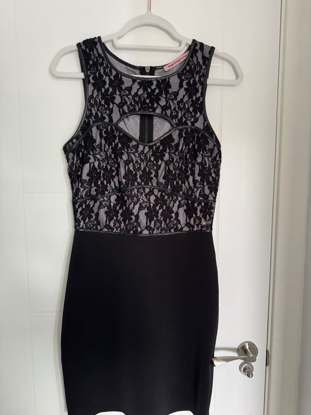 Vestido Fornarina Negro Encaje Cut-out