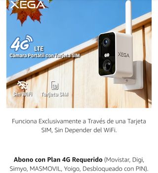 Cámara Vigilancia Exterior 4G LTE XEGA