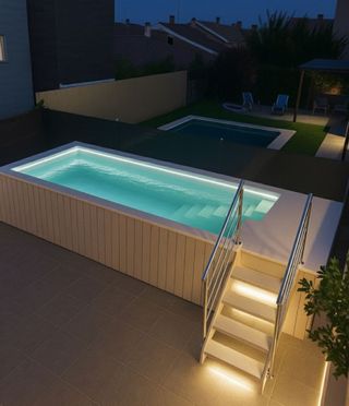 Piscina prefabricada de piedra y plástico