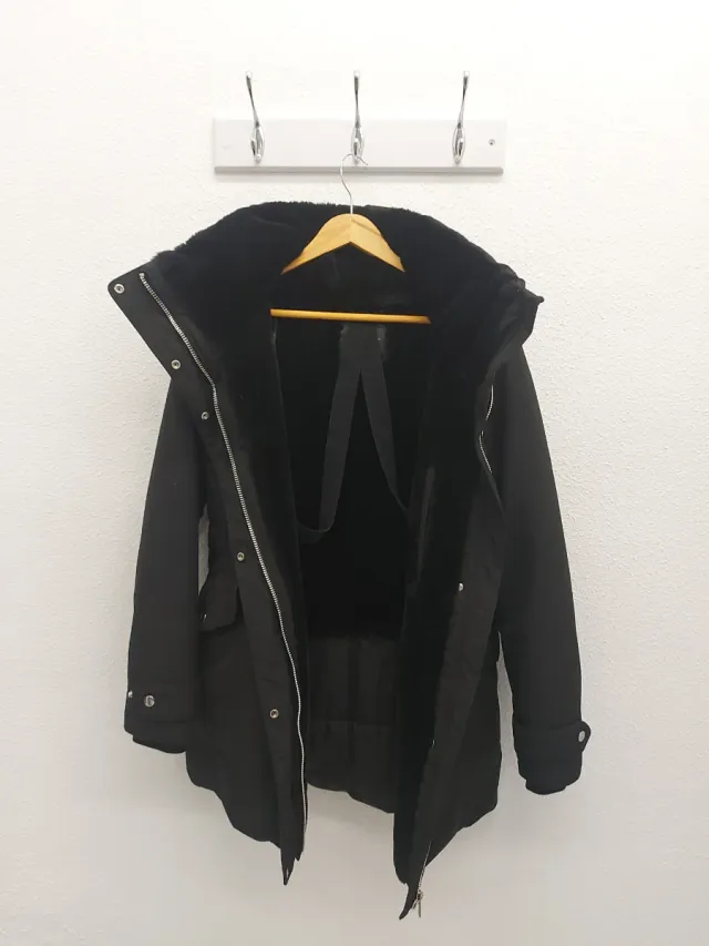 Parka Zara Negra Mujer Talla M