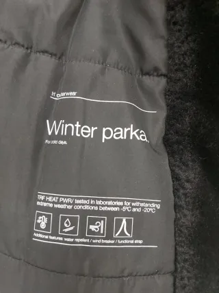 Parka Zara Negra Mujer Talla M