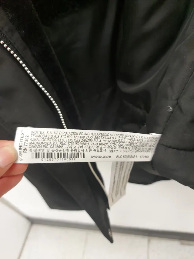 Parka Zara Negra Mujer Talla M