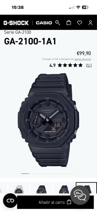 Reloj Casio G-Shock GA-2100-1A1 Negro