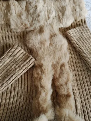 Chaqueta Cortefiel Piel y Lana Camel Talla M