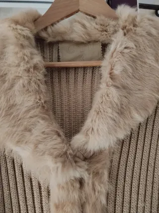 Chaqueta Cortefiel Piel y Lana Camel Talla M