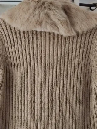 Chaqueta Cortefiel Piel y Lana Camel Talla M