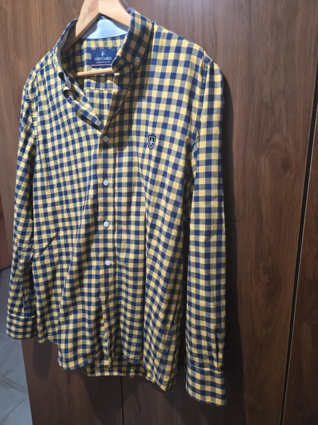 Camisa cuadros Valecuatro azul y amarilla