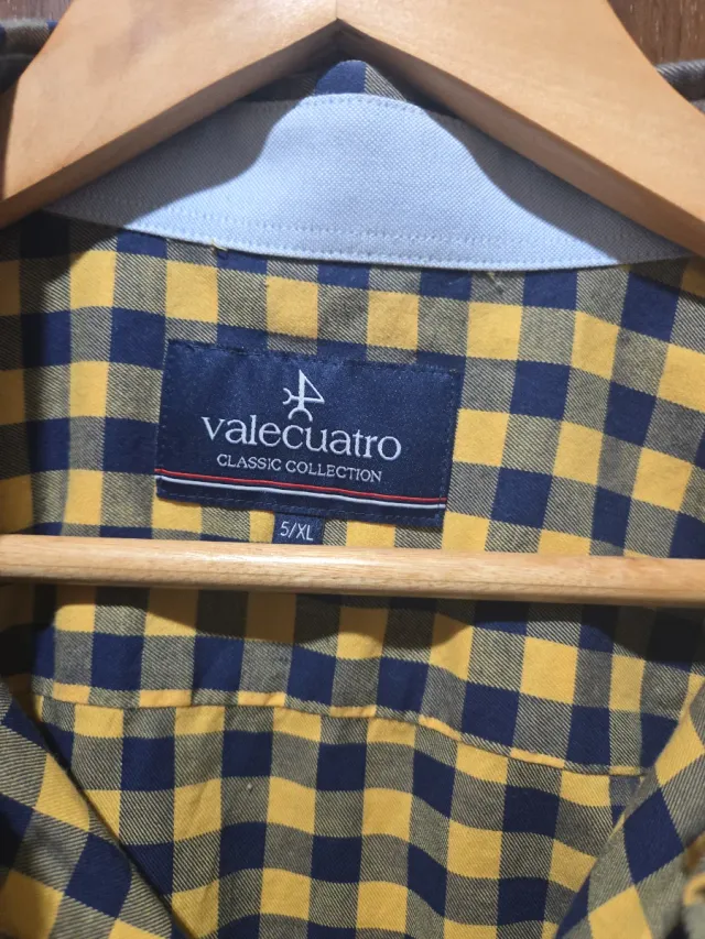 Camisa cuadros Valecuatro azul y amarilla