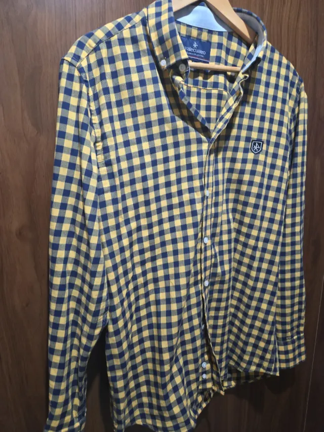 Camisa cuadros Valecuatro azul y amarilla