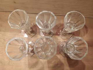 Set di 6 bicchieri vintage in vetro da liquore