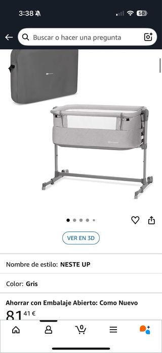 Cuna colecho Kinderkraft Neste UP Gris