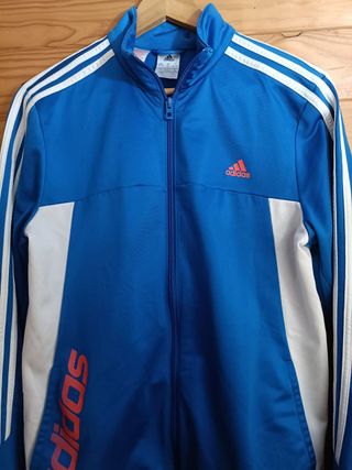 Sudadera Adidas Color Azul, Blanco y Rojo Talla S