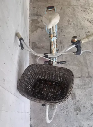 Bicicletta azzurra con cestino