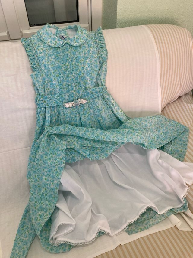 Vestido niña Tizas Talla 10 floral azul