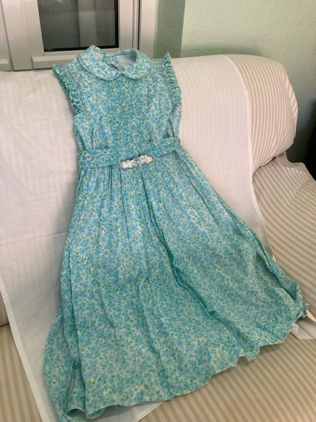 Vestido niña Tizas Talla 10 floral azul
