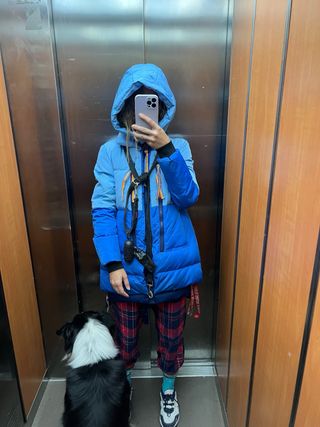 Abrigo Kling azul y multicolor