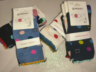 12 pares de Calcetines PESAIL Mujer Lunares y Cara