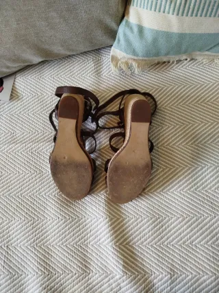 Sandalias cuña Massimo Dutti Marrón Talla 37