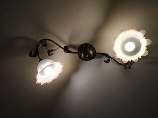 Lotto Lampadari country vetro e metallo