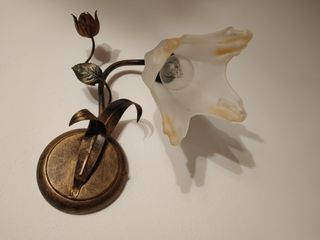 Lotto Lampadari country vetro e metallo