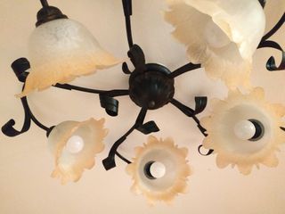 Lotto Lampadari country vetro e metallo