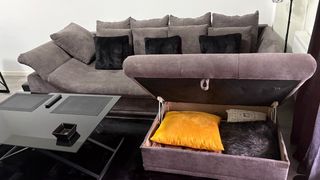 Sofá chaise longue gris