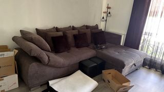 Sofá chaise longue gris