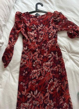 Vestido estampado floral rojo