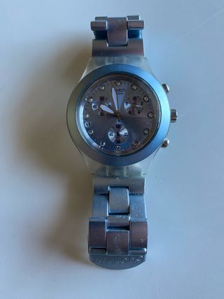 Swatch Irony Diaphane Reloj Azul y Plateado