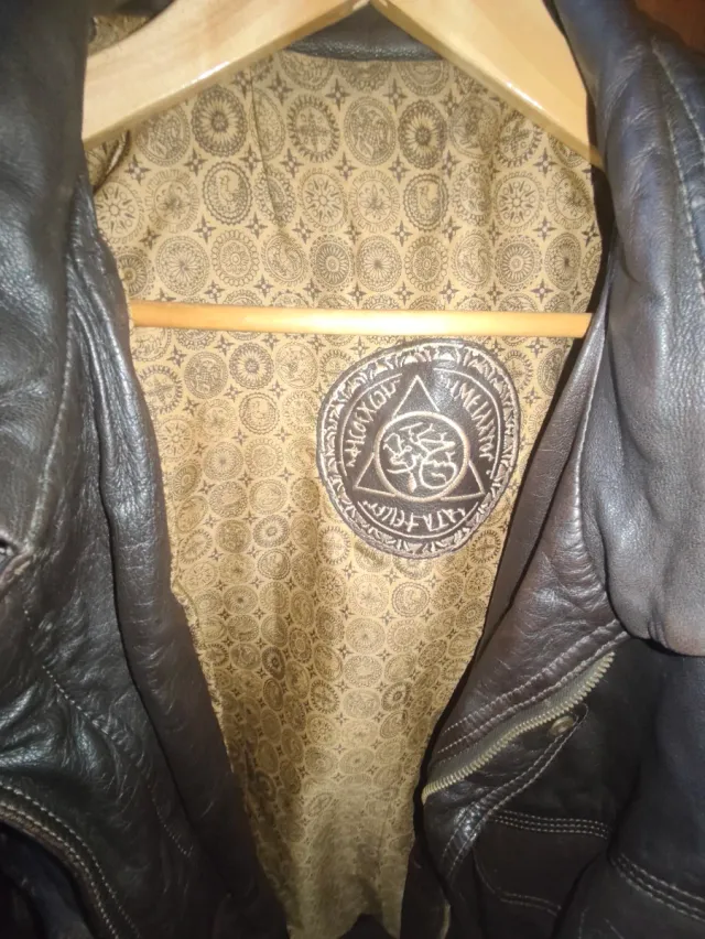 Chaqueta de cuero vintage marrón