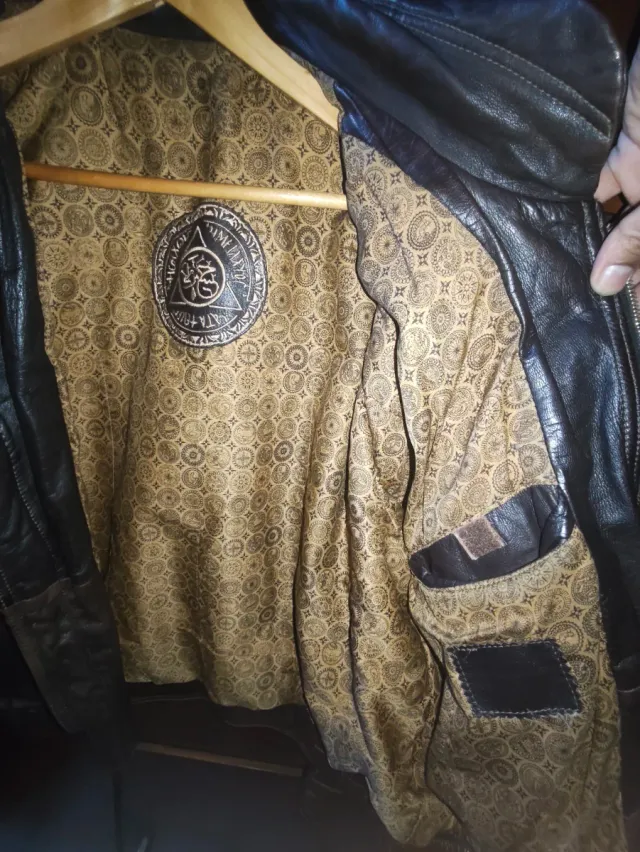 Chaqueta de cuero vintage marrón